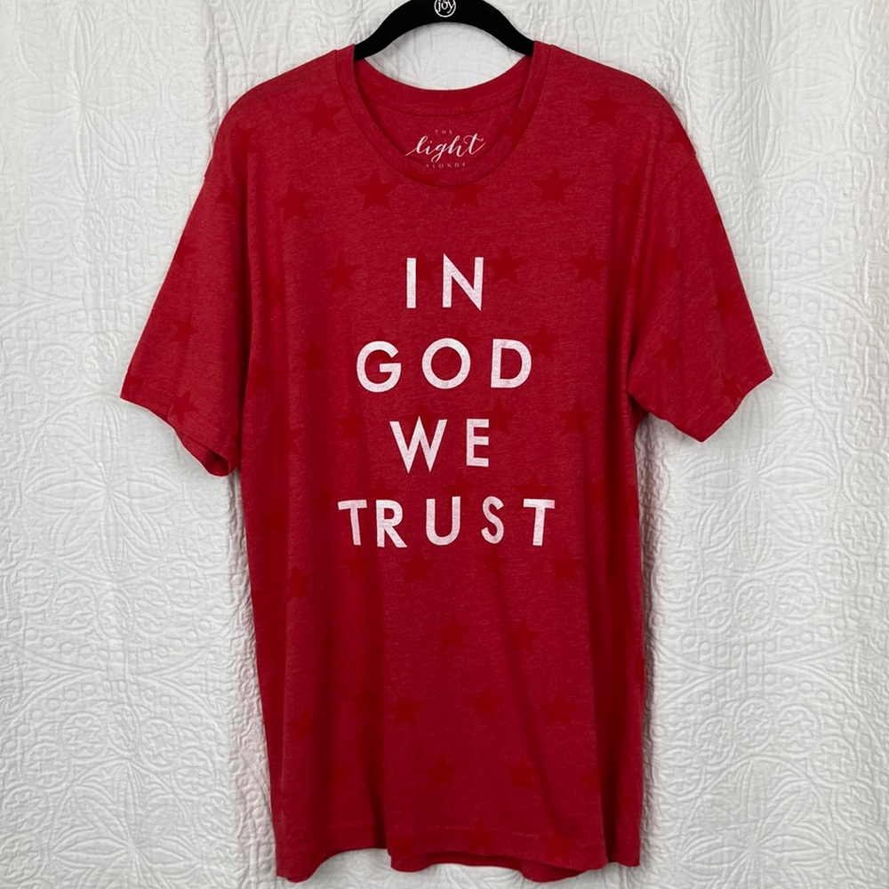 The Light Blonde In God We Trust Stars Graphic T-shirt sz Large